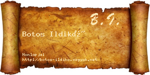 Botos Ildikó névjegykártya